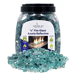 1/2" Azuria Reflective | American Fire Glass