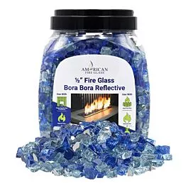 1/2" Bora Bora Reflective Fire Glass | 10 lbs (Jar)