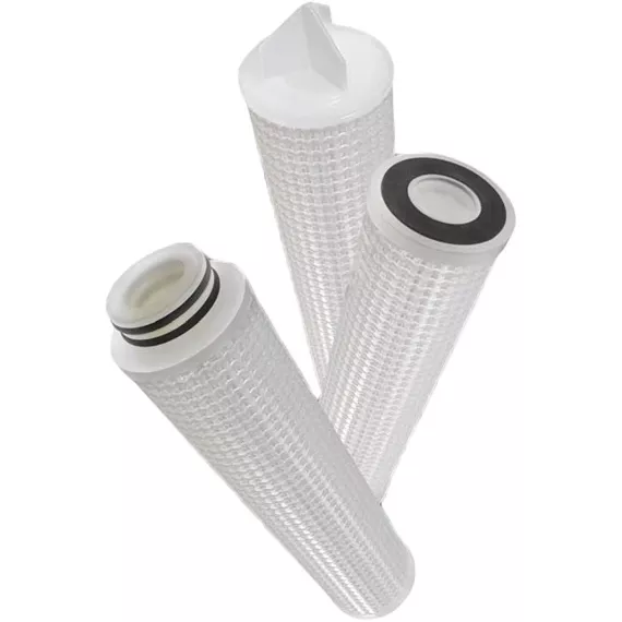 1 Micron Pleated Polypropylene Liquid Filter Cartridge (2-1/2" x 10"), Double Open End Caps