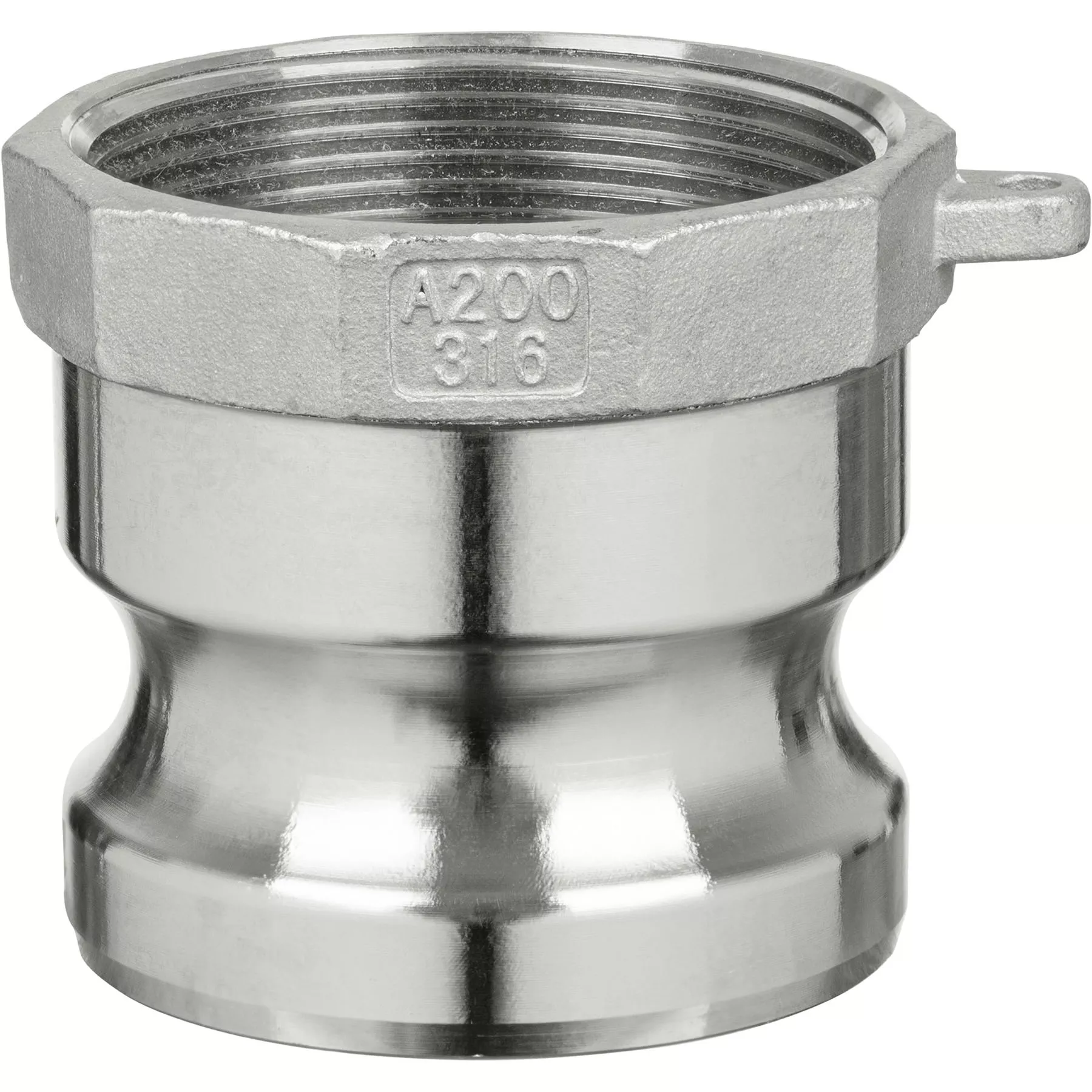 2" Female NPT to 2" Male Camlock Adapter, Stainless Steel