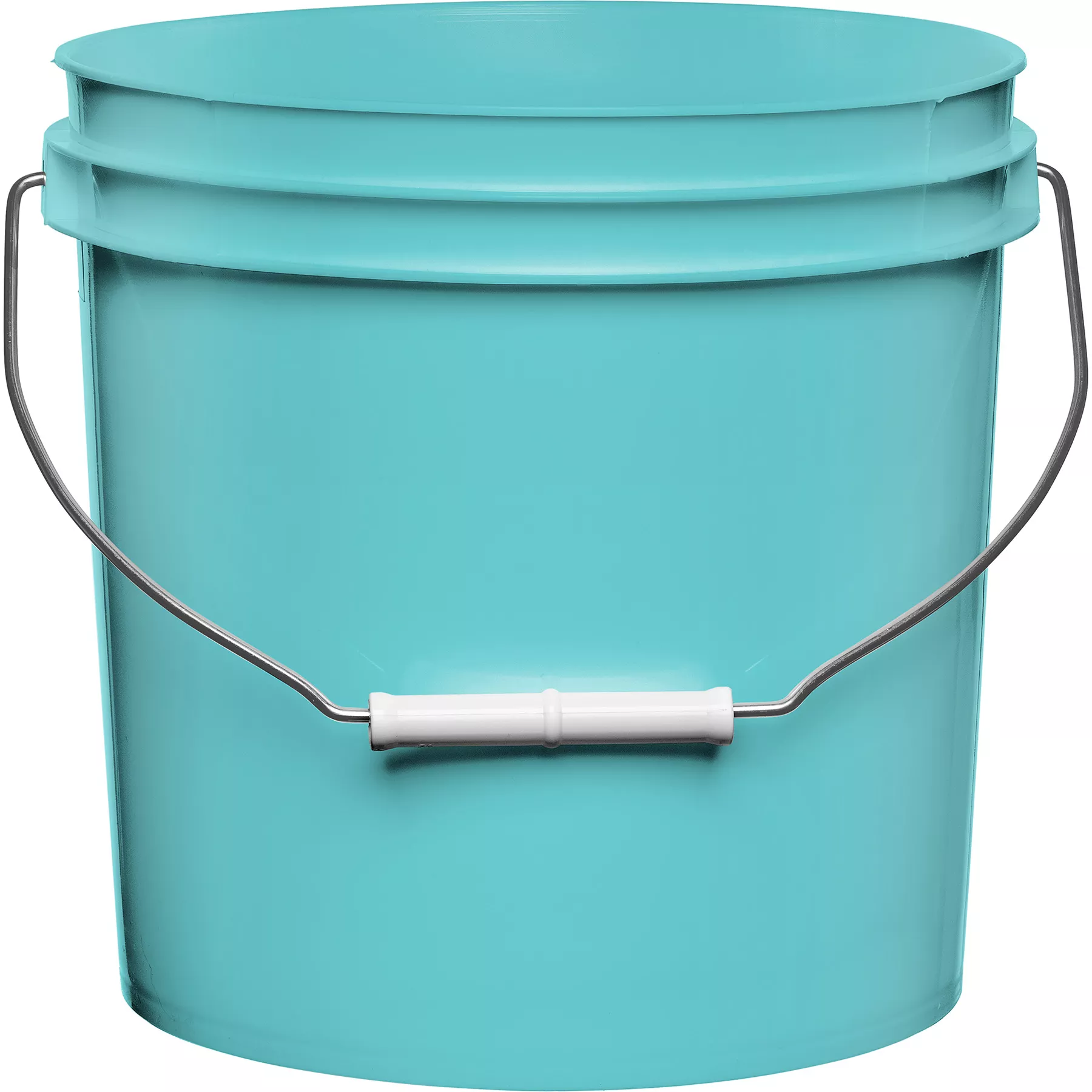 2 Gallon Aqua Blue Plastic Pail with Metal Handle (P5 Series)