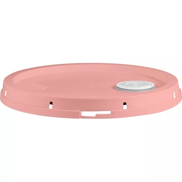 2 Gallon Light Pink Tear Strip Plastic Pail Lid w/Gasket & Rieke Flexspout Jr. (P5 Series)