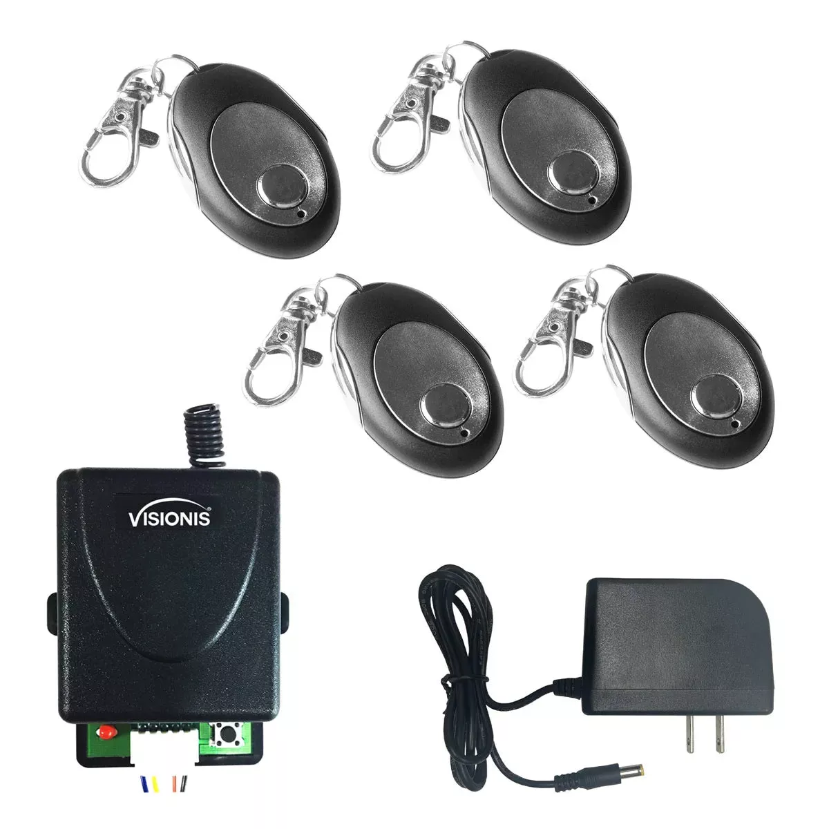 4 Wireless Remotes + 1 Wireless Receiver One Channel RF 315MHz + Power Supply Kit - FPC-5229 Visionis