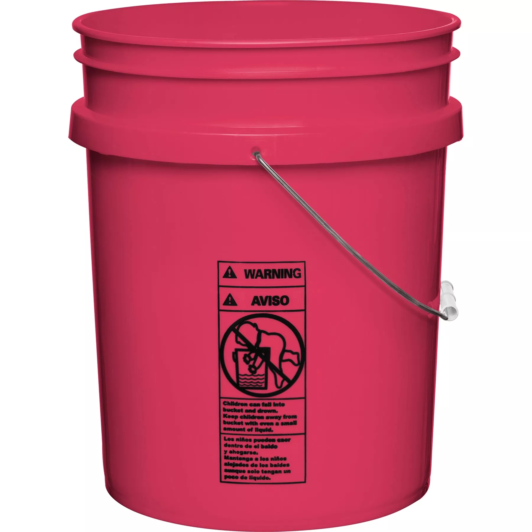 5 Gallon Dark Pink Plastic Pail with Metal Handle (P5 Series)