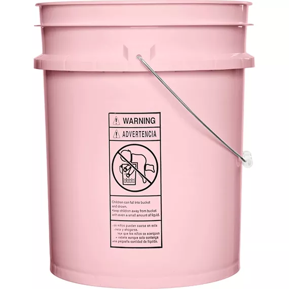 5 Gallon Light Pink Plastic Pail with Metal Handle (P5 Series)