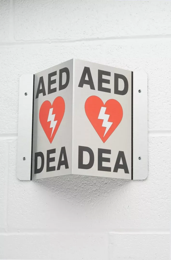 AED Wall Sign 3D – Aluminum (English/French)