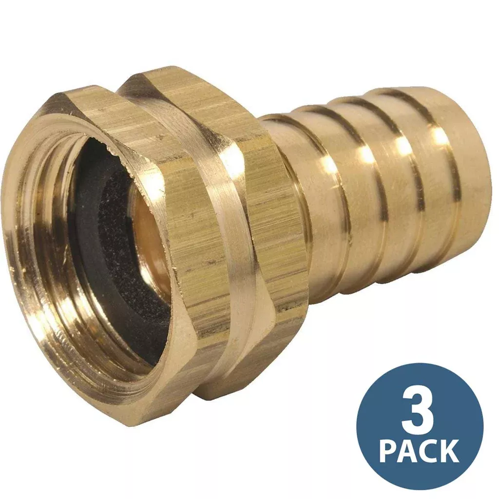 Apache Brass Female Hose Fitting 3/4" x 1" | 3 Pack