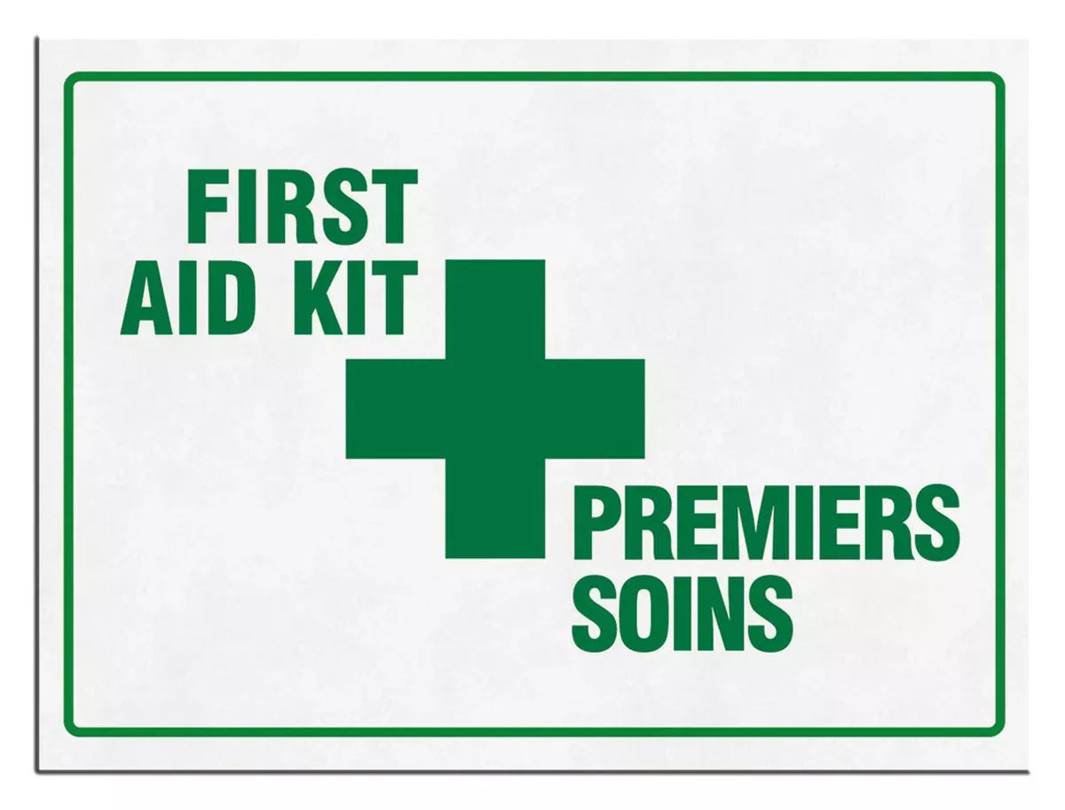 “FIRST AID KIT” Sign (English/French)