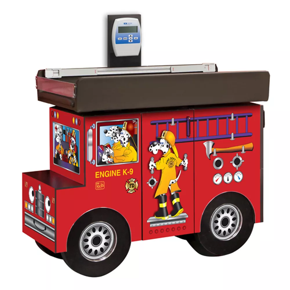K-9 Firehouse Truck Pediatric Digital Scale Treatment Table w/2 Door Storage