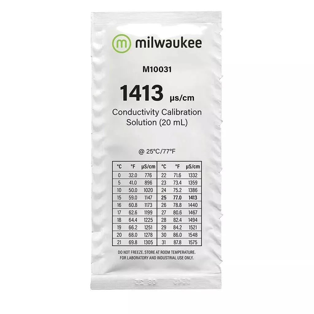 Milwaukee M10031B 1413 µS/cm Conductivity Calibration Solution Sachets | 25 Count