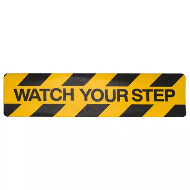 "Watch Your Step" Self Adhesive Anti-Slip Mat - 150mm x 600mm