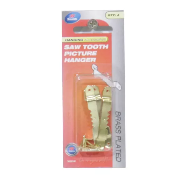 ZenithSaw Tooth Picture Hanger Hook Brass Plated