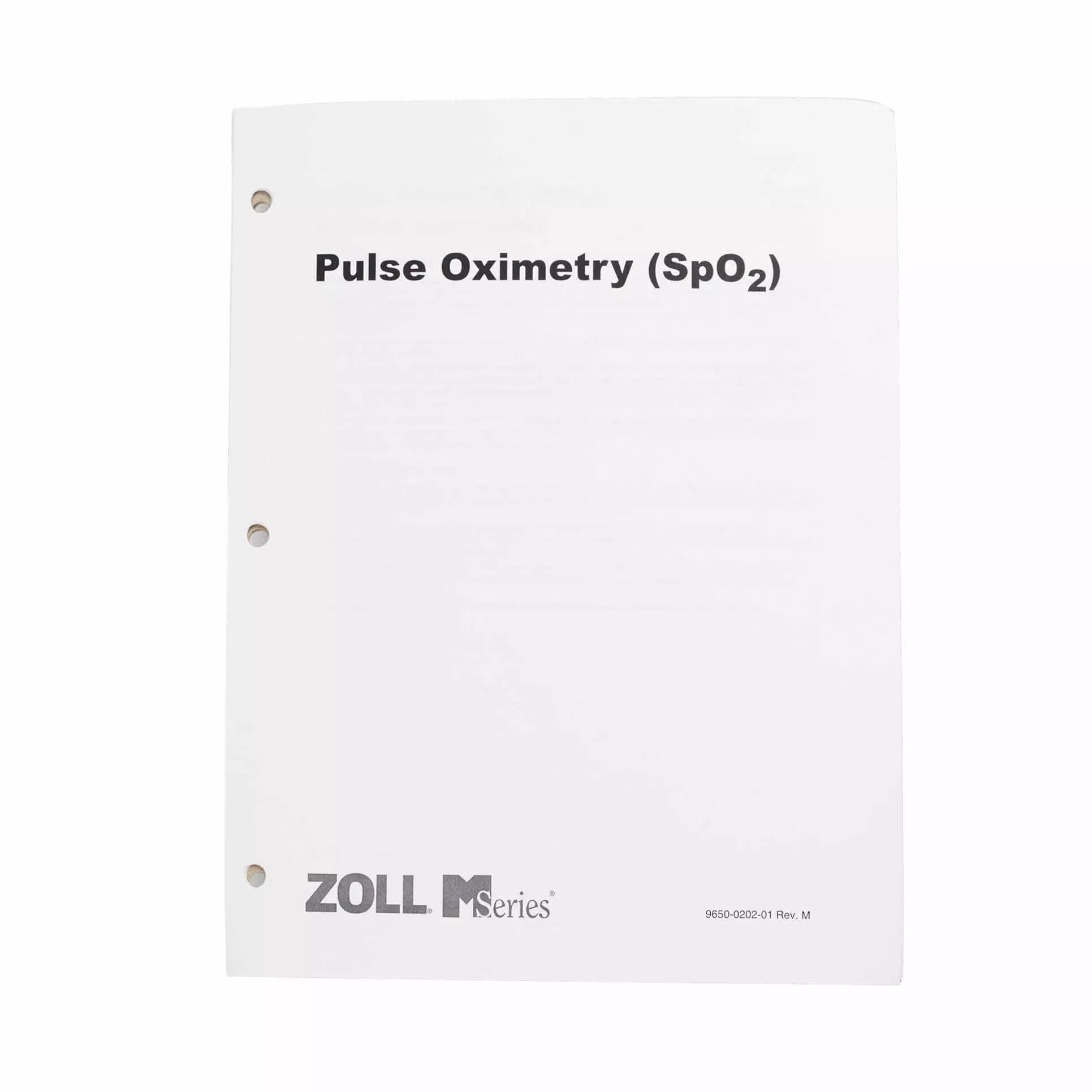 Zoll SpO2 Operator's Guide Insert